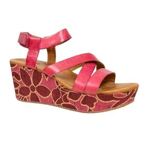 EUC Women’s Naya Nalani Cork Leather Wedge Platform Sandals 11W